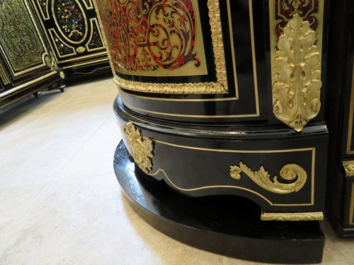Furniture of corner with pedestal in Boulle marquetry Napoleon III period  - 