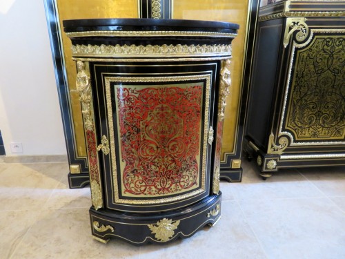 Furniture of corner with pedestal in Boulle marquetry Napoleon III period  - Napoléon III
