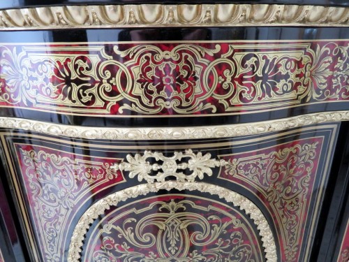 Antiquités - Estampillé LEMOINE - Meuble d'appui en marqueterie Boulle époque Napoléon III