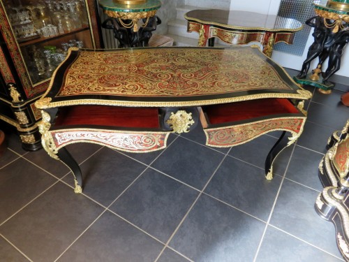 Furniture  -  Desk in marquetry Boulle 19th Napoléon III period