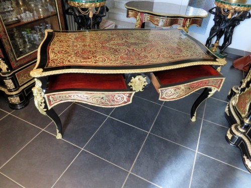  Desk in marquetry Boulle 19th Napoléon III period - 