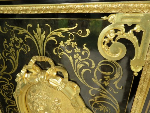 Béfort Jeune - Meuble d'appui en marqueterie Boulle Epoque Napoléon III - Mobilier Style Napoléon III