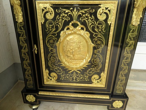 Napoléon III - Béfort Jeune - Meuble d'appui en marqueterie Boulle Epoque Napoléon III