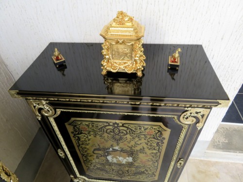 Napoléon III - Furniture L XIV in Boulle marquetry 19th  Napoleon III  period 