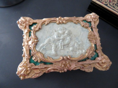 Boite en malachite, bronze et porcelaine Epoque Napoléon III - Napoléon III