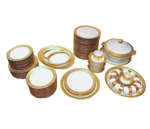 Haviland  - Set of dinner in Porcelaine of Limoges Thistle gold