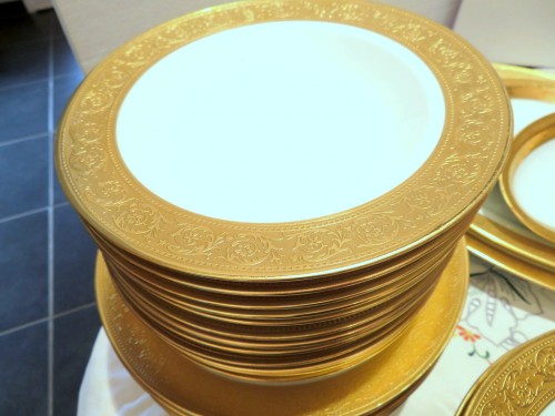 Haviland  - Set of dinner in Porcelaine of Limoges Thistle gold - Art nouveau