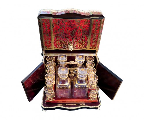  Tantalus Box in Boulle marquetry Napoleon III period 19th