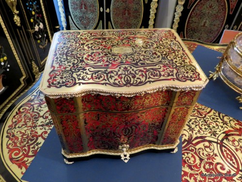 19th century -  Tantalus Box in Boulle marquetry Napoleon III period 19th