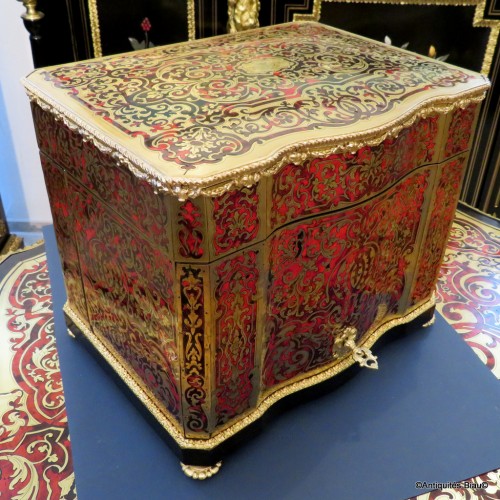 Antiquités -  Tantalus Box in Boulle marquetry Napoleon III period 19th