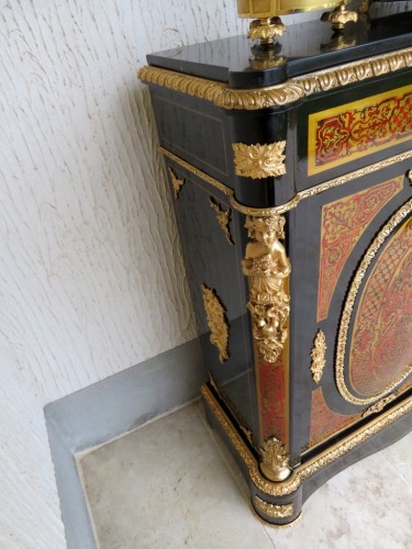 19th century - 19th Napoléon III two doors Cabinet  in Boulle marquetry