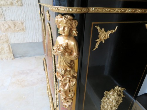 Antiquités - 19th Napoléon III two doors Cabinet  in Boulle marquetry