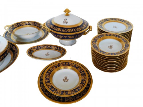 Bleu de four Haviland Imperator, service complet en porcelaine de Limoges