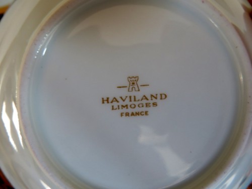Antiquités - Bleu de four Haviland Imperator, service complet en porcelaine de Limoges