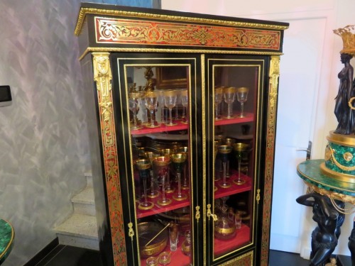  Display cabinet in Boulle marquetry 19th Napoleon III period - Napoléon III