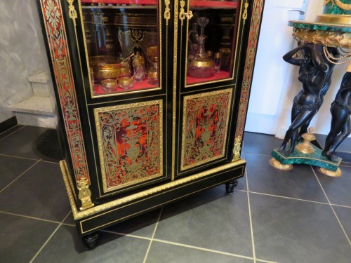 Antiquités -  Display cabinet in Boulle marquetry 19th Napoleon III period