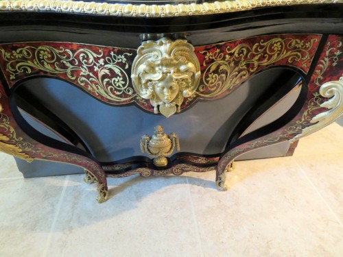 Mobilier Console - Console Napoléon III en marqueterie Boulle estampillée PRETOT 