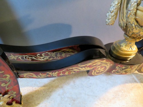 XIXe siècle - Console Napoléon III en marqueterie Boulle estampillée PRETOT 