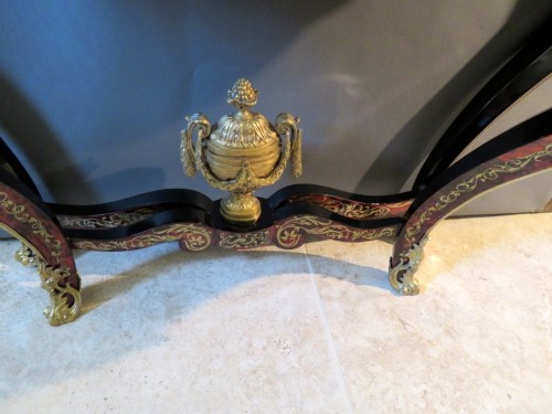 Napoléon III - Stamped Prétot Console in Boulle marquetry 19th Napoleon III period 