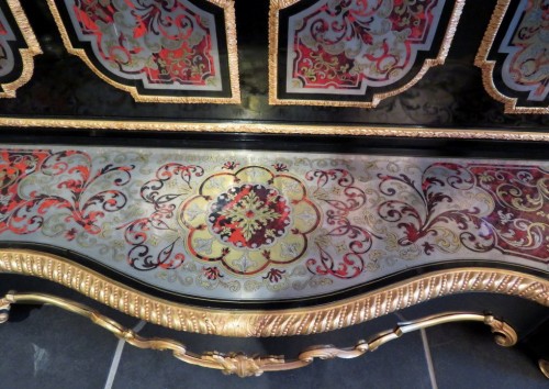 XIXe siècle - Console en marqueterie Boulle époque Napoléon III signée BEFORT