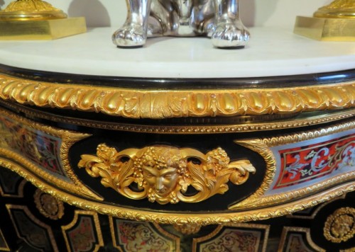 Console en marqueterie Boulle époque Napoléon III signée BEFORT - Napoléon III