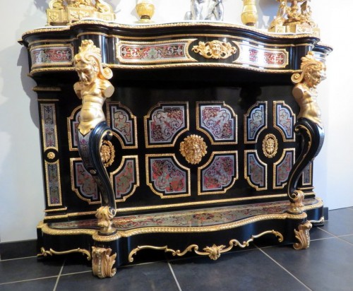 Napoléon III - Console en marqueterie Boulle époque Napoléon III signée BEFORT