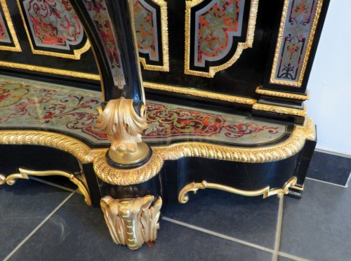Antiquités - Console en marqueterie Boulle époque Napoléon III signée BEFORT