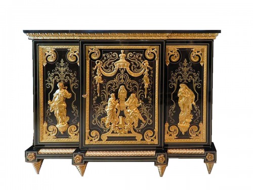 Meuble à trois portes en marqueterie Boulle signé Béfort Jeune