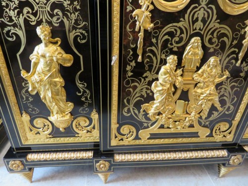 Meuble à trois portes en marqueterie Boulle signé Béfort Jeune - Mobilier Style Napoléon III