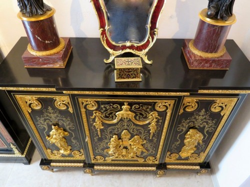 Meuble à trois portes en marqueterie Boulle signé Béfort Jeune - Napoléon III