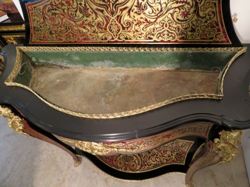 Mobilier Console - Console jardinière Napoléon III en marqueterie Boulle