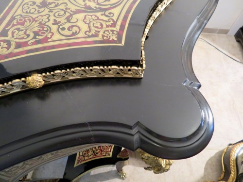 Console jardinière Napoléon III en marqueterie Boulle - Antiquités Biau