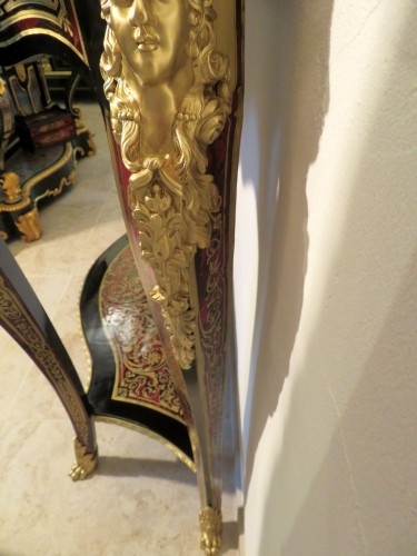 XIXe siècle - Console jardinière Napoléon III en marqueterie Boulle