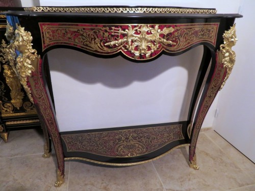Antiquités - Console jardinière Napoléon III en marqueterie Boulle