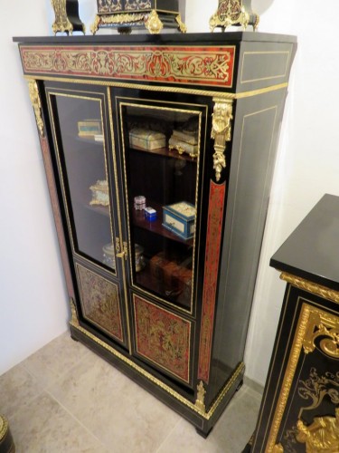 Mobilier Bibliothéque, vitrine - Vitrine Napoléon III en marqueterie Boulle