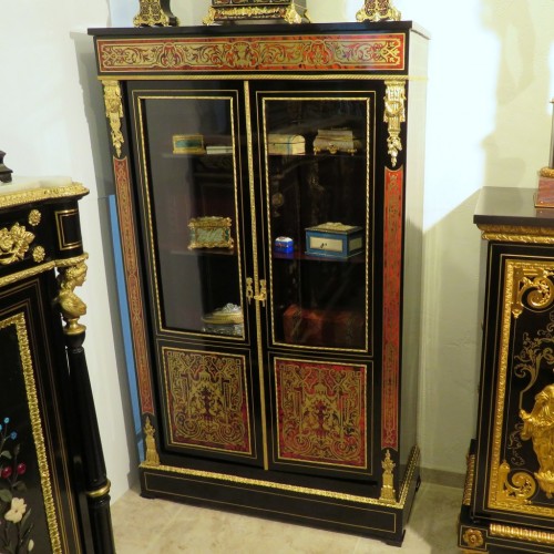 Vitrine Napoléon III en marqueterie Boulle - Napoléon III