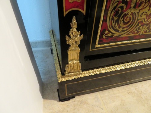 Antiquités - Vitrine Napoléon III en marqueterie Boulle