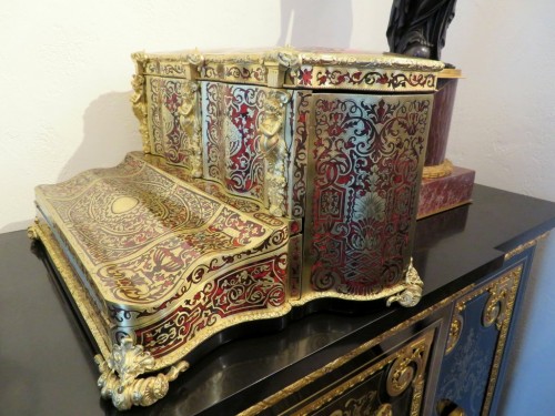 Objet de décoration Encrier - Écritoire en marqueterie Boulle toutes ses faces d'époque Napoléon III