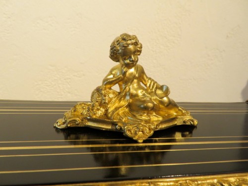 Objet de décoration Cave à liqueur - Cave à liqueur Piano marqueterie et bronze d'époque Napoléon III