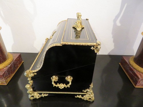 Cave à liqueur Piano marqueterie et bronze d'époque Napoléon III - Antiquités Biau