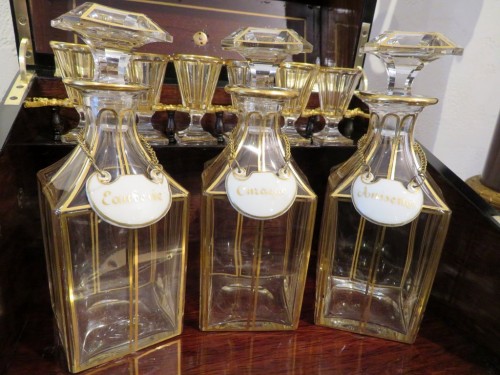 Antiquités - Cave à liqueur Piano marqueterie et bronze d'époque Napoléon III