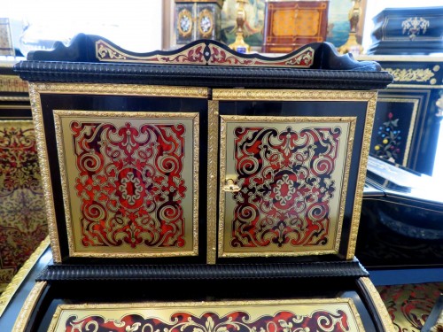 Armoirette à thé en marqueterie Boulle époque Napoléon III - Objet de décoration Style Napoléon III
