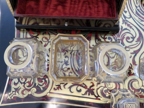 Napoléon III - Armoirette à thé en marqueterie Boulle époque Napoléon III