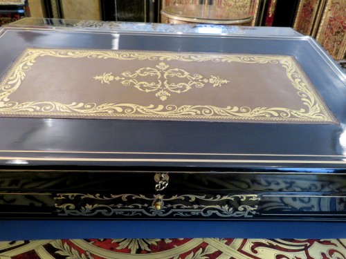 Important pupitre en marqueterie Boulle d'époque Napoléon III - Objet de décoration Style Napoléon III