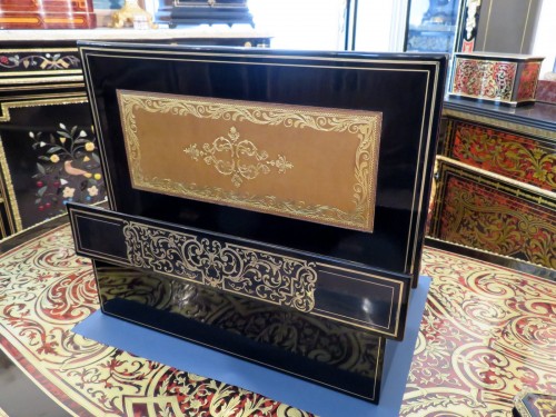 Important pupitre en marqueterie Boulle d'époque Napoléon III - Antiquités Biau