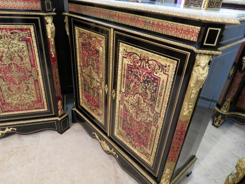 Paire de meuble en marqueterie Boulle époque Napoléon III - Mobilier Style Napoléon III