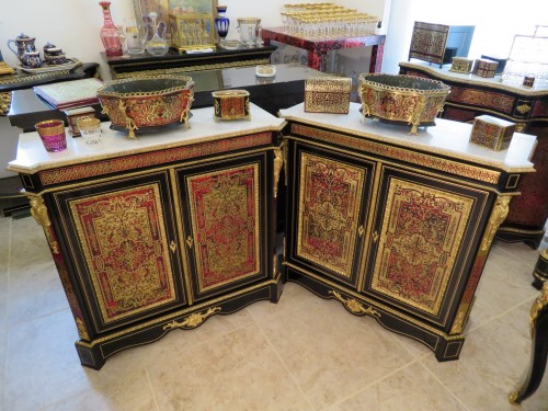 Mobilier Buffet - Paire de meuble en marqueterie Boulle époque Napoléon III
