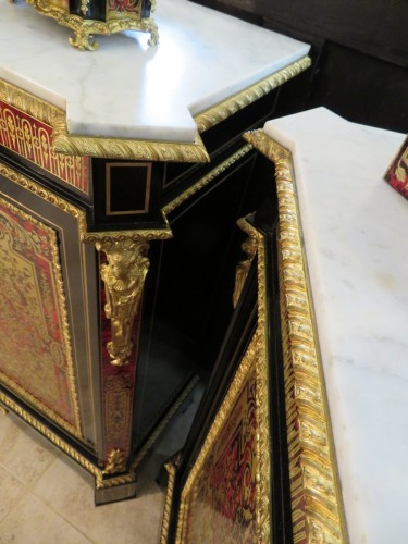 Paire de meuble en marqueterie Boulle époque Napoléon III - Antiquités Biau