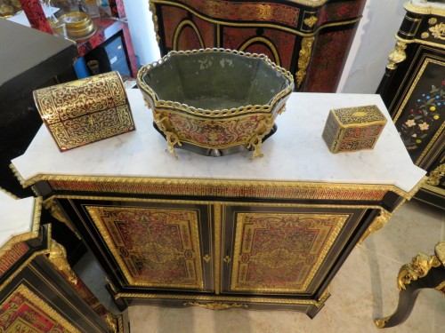 Antiquités - Paire de meuble en marqueterie Boulle époque Napoléon III