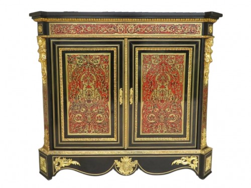 Meuble d'appui deux portes en marqueterie Boulle époque Napoléon III